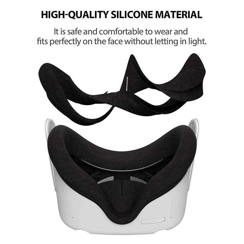 Oculus Quest 2 Accessories Set: White Silicone Face Cover, Touch Controller Grip Cover, VR Shell Cover - Sweat-Proof Slip-Resistant Protective Kit for Immersive VR Gaming - Image 5