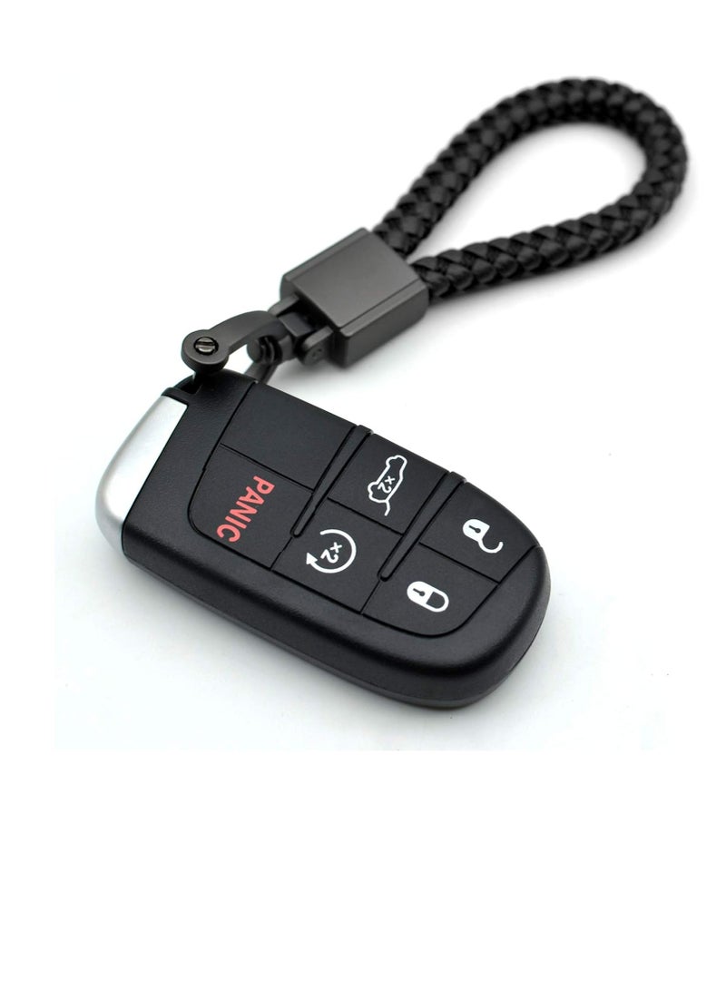 أوزيغالور سلسلة مفاتيح سيارة للرجال، سلسلة مفاتيح سيارة جلدية سوداء غير لامعة - حاملة مفاتيح للجنسين - Image 2