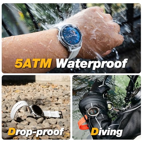 AGM Legion Rugged Smart Watch for Men, 5ATM Waterproof, Shockproof & Drop-proof, 100+ Sports Modes, Bluetooth Calling, Compass, Barometer & Altimeter, 1.43" AMOLED Display, Heart Rate & Sleep Tracking - Image 2