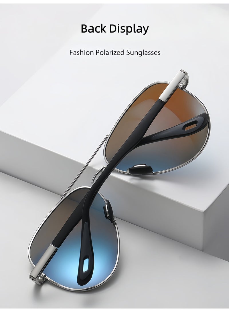 Polarized Sunglasses Men Women Metal Frame Shades Aviator Men's Sun Eye Glasses UV400 Protection For Fishing Driving Travelling - Image 2