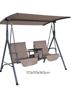 DubaiGallery Outdoor Patio Swing Chair, Adjustable Canopy Swing With Removable Cushion Weather Resistant Powder Coated Steel Frame For Patio, Garden, Poolside, Balcony, Backyard  - Image 1