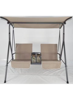 DubaiGallery Outdoor Patio Swing Chair, Adjustable Canopy Swing With Removable Cushion Weather Resistant Powder Coated Steel Frame For Patio, Garden, Poolside, Balcony, Backyard  - Image 2