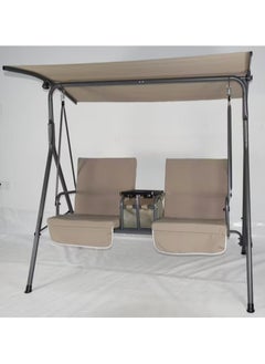 DubaiGallery Outdoor Patio Swing Chair, Adjustable Canopy Swing With Removable Cushion Weather Resistant Powder Coated Steel Frame For Patio, Garden, Poolside, Balcony, Backyard  - Image 3