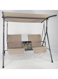 DubaiGallery Outdoor Patio Swing Chair, Adjustable Canopy Swing With Removable Cushion Weather Resistant Powder Coated Steel Frame For Patio, Garden, Poolside, Balcony, Backyard  - Image 4