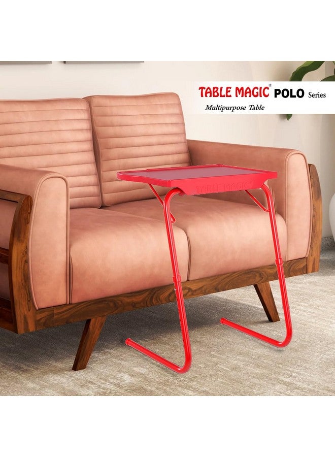 TABLE MAGIC - Height Adjustable Lapdesk, Multipurpose Work At Home & Matte Study Table (Cherry Red, Large) - Image 2