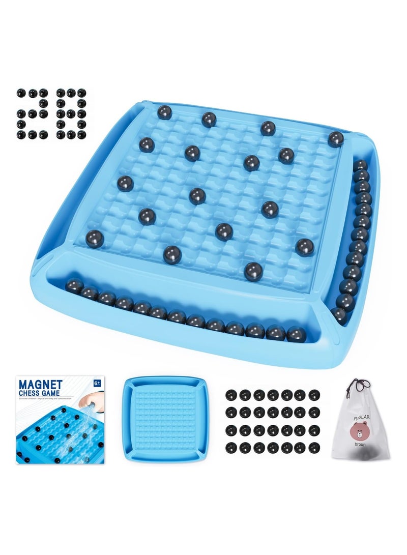 لعبة شطرنج مغناطيسية، لعبة شطرنج مغناطيسية ممتعة للعائلة مع 28 قطعة من الأحجار، للأطفال والكبار، هدايا مغناطيسية للأولاد والبنات، من 2 إلى 4 لاعبين - Image 1