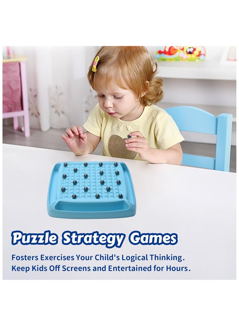 لعبة شطرنج مغناطيسية، لعبة شطرنج مغناطيسية ممتعة للعائلة مع 28 قطعة من الأحجار، للأطفال والكبار، هدايا مغناطيسية للأولاد والبنات، من 2 إلى 4 لاعبين - Image 3