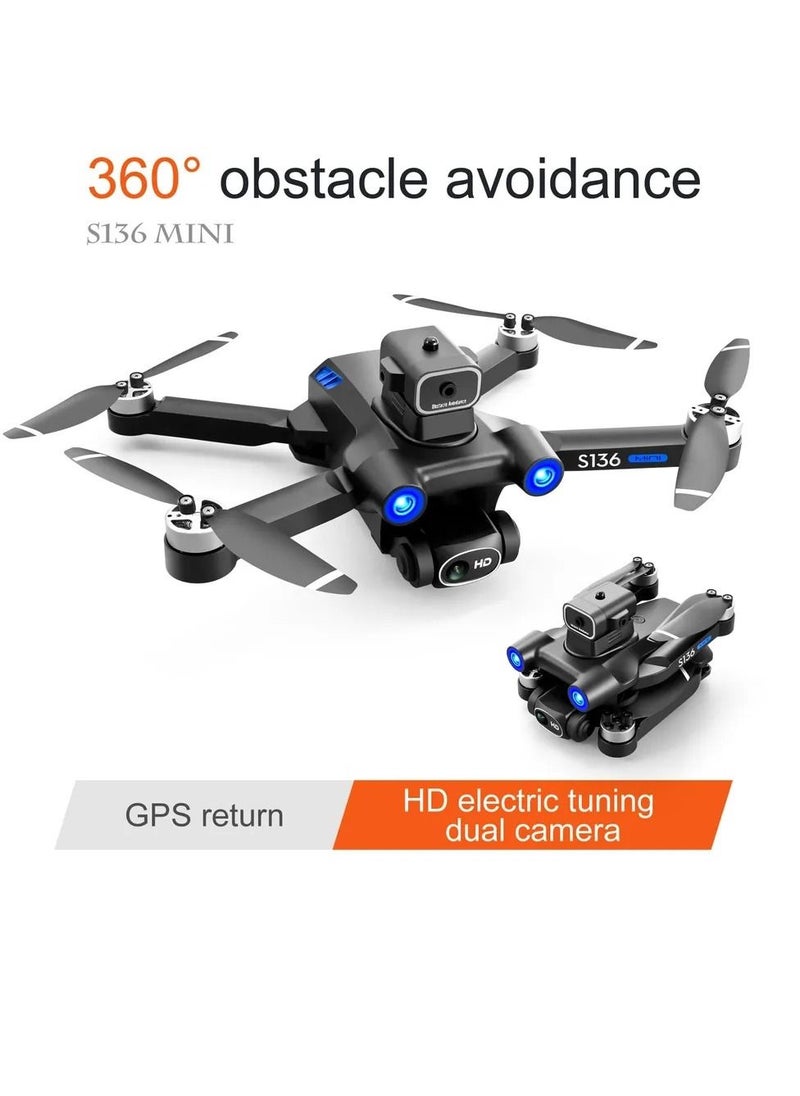 S136 Mini RC قابلة للطي بدون طيار الأشعة تحت الحمراء تجنب عقبة GPS فرش الطائرات
