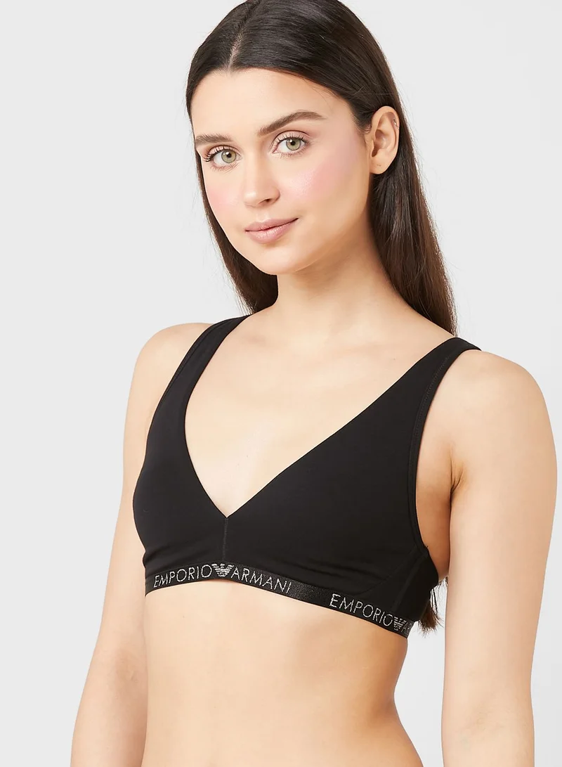EMPORIO ARMANI Logo Band Plunge Bra