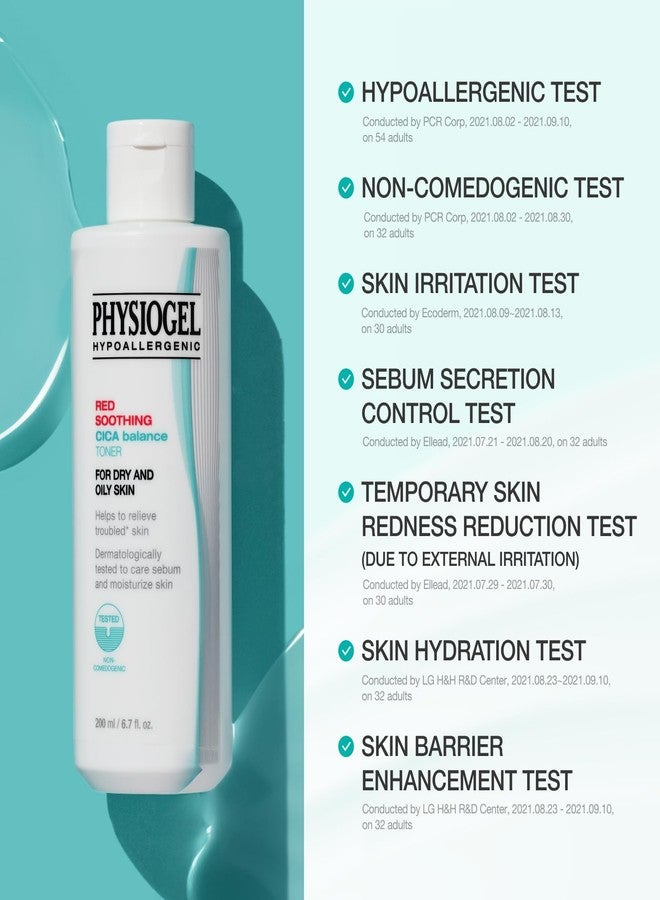 Physiogel Red Soothing Cica Balance Toner, Manages Skin Troubles, Refines Pores, Controls Sebum, Moisturizing, Cica, PEA, Niacinamide, Panthenol, Hypoallergenic Face Toner for Men & Women - Image 2