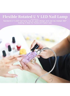 Saviland Mini Nail Led Lamp Flexible Rotatable Usb Quickly Nail Dryer Gel X Lamp For Nails With Securing Clip Led Light For Nails For Curing Gel Polish U V Nail Gels Manicure Diy  - Image 3
