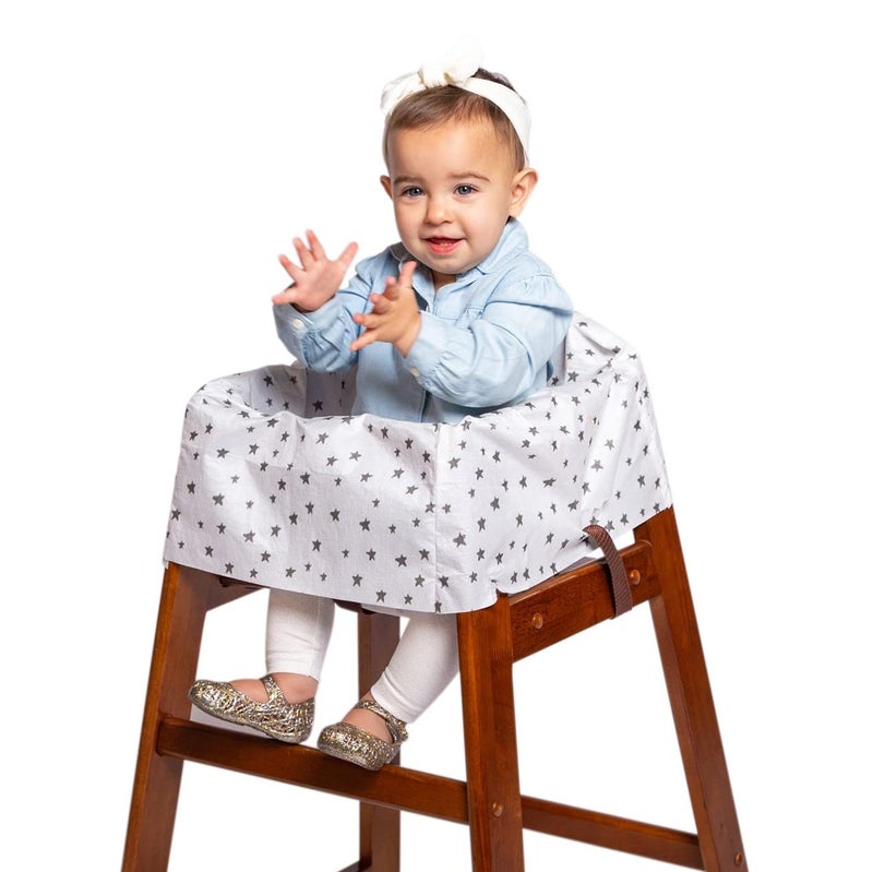 J.L. Childress Healthy Habits Disposable Restaurant High Chair Covers - 12 Count - Individually Wrapped Baby Seat Covers - Covers All Surfaces - Stars/Hearts/Arrows - Image 2