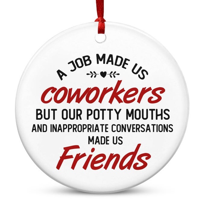 COWORKER GIFTS FOR FRIENDS WOMEN CERAMIC CHRISTMAS ORNAMENTS 2025 FOR TREE DECORATIONS FRIEND GIFT FOR COWORKER FUNNY OFFICE GIFTS FOR COWORKERS FRIENDS ORNAMENT FOR CHRISTMAS DECORATIONS