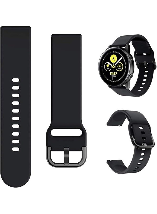 yongsheng Replacement Band For Samsung Galaxy Active/Active2 Black 20mm - Image 2