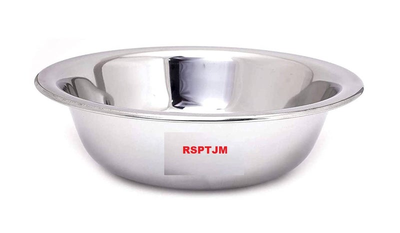 RSPTJM Heavy Gauge Stainless Steel Solid Mixing Bowl/Atta Parath, 28 cm, 1 Piece, Silver - Image 1