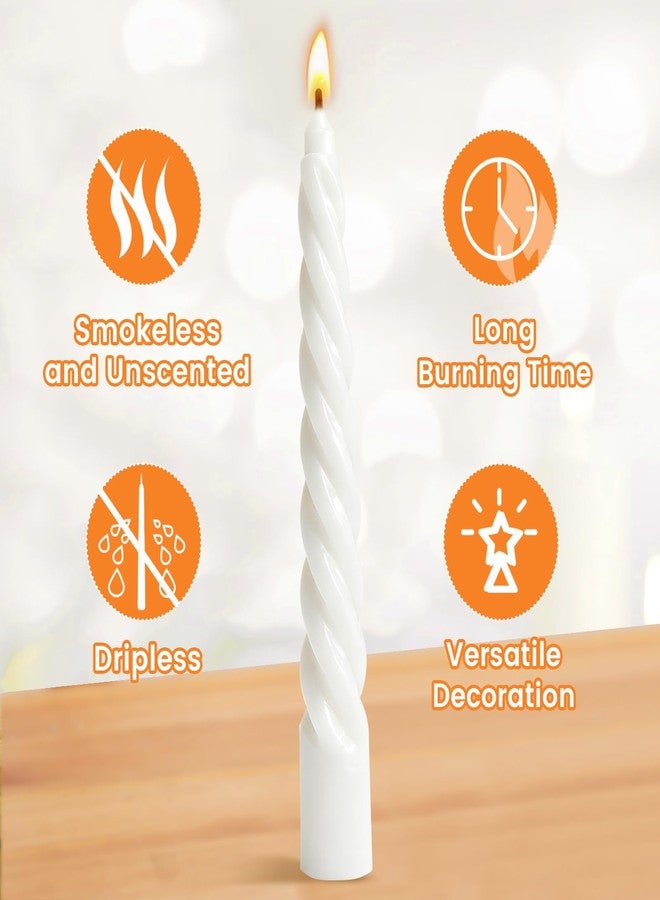 KORCCI 8 Inch 4Pack Spiral Taper Candles，Smokeless & Unscented & Dripless, for Weddings, Birthdays, Dinner Parties, Rituals, Prayer, Birthdays, Meditation - Image 3