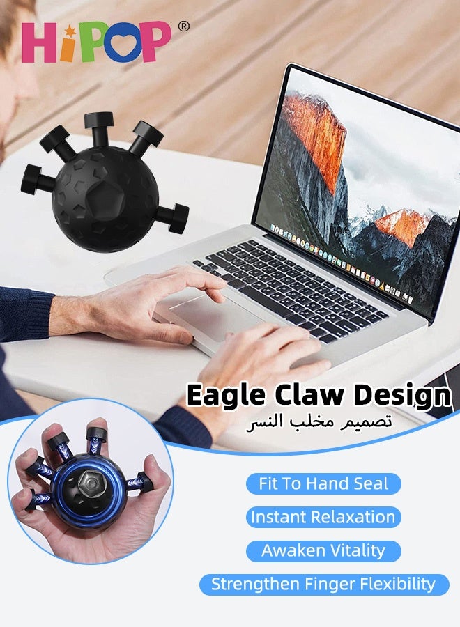 هيبوب مجموعة قبضتي اليد 2 قطعة، مجموعة تقوية قبضة اليد بتصميم مخالب النسر وحلقات مقاومة لتدريب الأصابع والكف، محمولة ومتينة. - Image 5