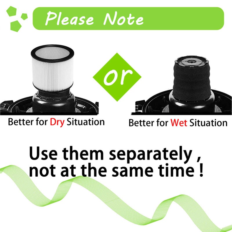 Aoydr Filter Replacement 90304 90350 90333 Compatible with Shop-Vac 4-16 Gallon Up Wet/Dry Vacuum Cleaners (1 Filter+1 Lid +2 foam filters) - Image 4