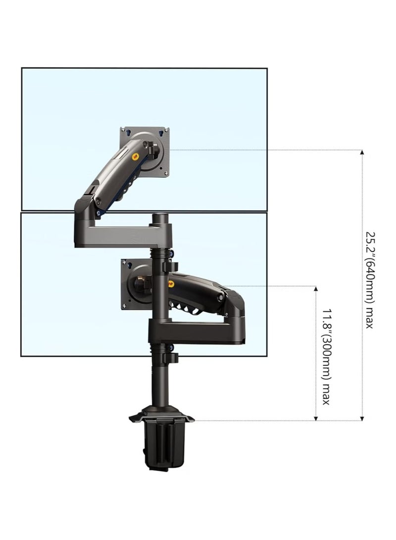NB H180 Ergonomic Dual Monitor Mount for 17"-27" Screens - Image 1