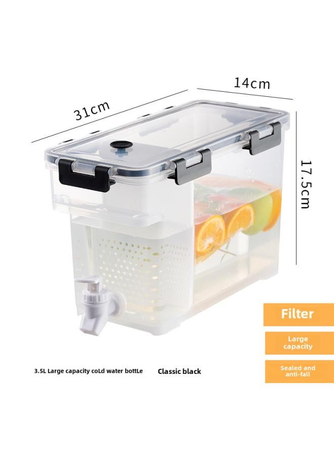 Plastic Cold Water Bottle Food Grade Refrigerator With Faucet 3.5 Liters Cold Water Bucket Cold Bubble Juice Bucket Large Capacity Cold Water Bucket