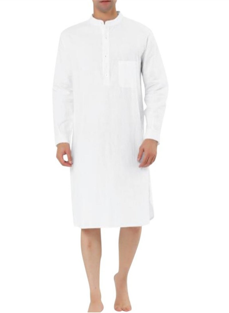 Stylish Simple Pocket Men's Shirt Muslim Abaya - Image 1