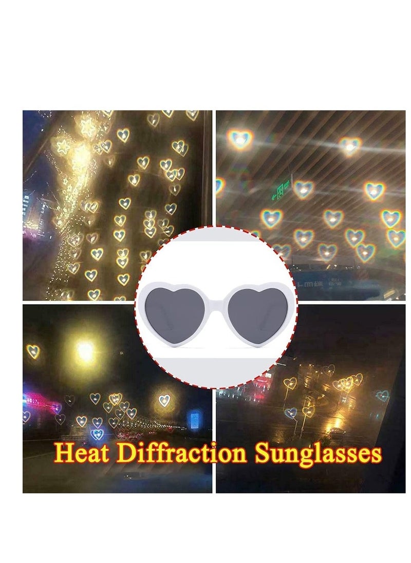 SYOSI - Heart Sunglasses,  Peach Heart Special Effects Sunglasses Funny Light Diffraction Eyeglasses Heart Light Glasses Magnetic Glasses Clip on Sunglasses Plastic Frame for Night Driving - Image 1