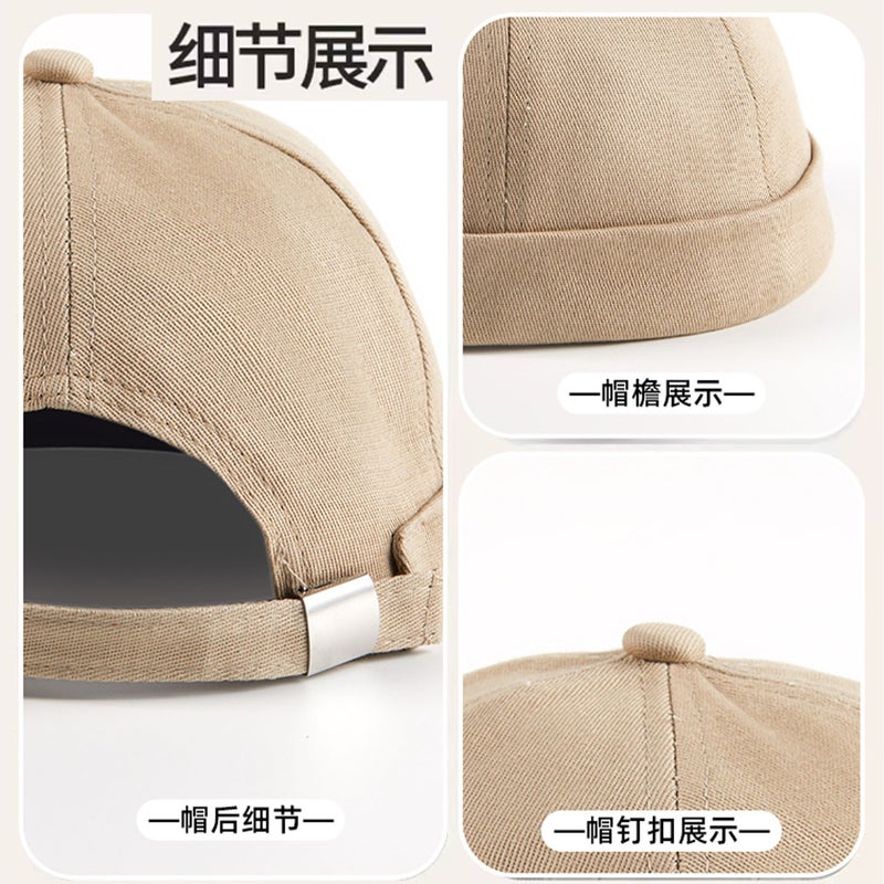 Pure Cotton Landlord Hat With Custom Printed Logo, Special Dome Anti-Hair Loss Melon Skin Work Hat For Catering Milk Tea Coffee Shop - Image 3