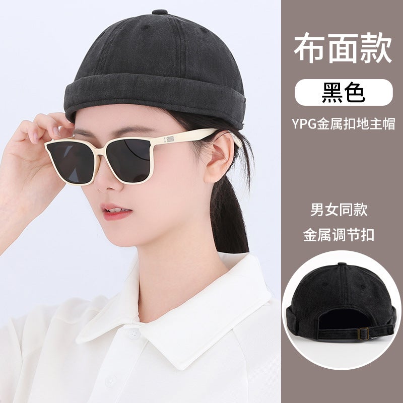 Pure Cotton Landlord Hat With Custom Printed Logo, Special Dome Anti-Hair Loss Melon Skin Work Hat For Catering Milk Tea Coffee Shop - Image 1