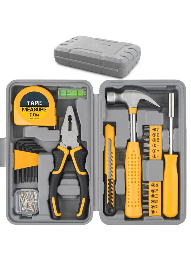 24PCS small compact hand tool set for home and office. Portable tool box for basic home repairs - Image 1