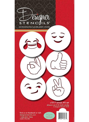 Designer Stencils Emojis 2 Cookie Stencil Set C1017 by Designer Stencils  - Image 1