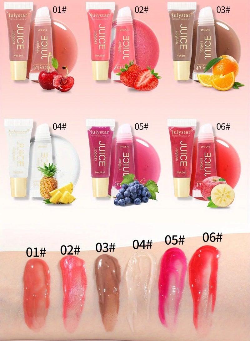 Julystar Natural Fruit Flavor Lip Oil & Gloss Set - Long-Lasting Moisturizing, Mirror Shine, Pouty Lips Effect - Vegan, Paraben-Free, Perfect for Daily Hydration & Gifts[05] - Image 5