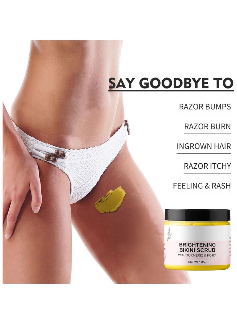 MOOYAM Turmeric Exfoliating Scrub for Body, Turmeric Scrub for Inner Thighsm, Bikini, Underarms, Turmeric Body Scrub for Exfoliating, Dark Spots and Brightening - Image 4