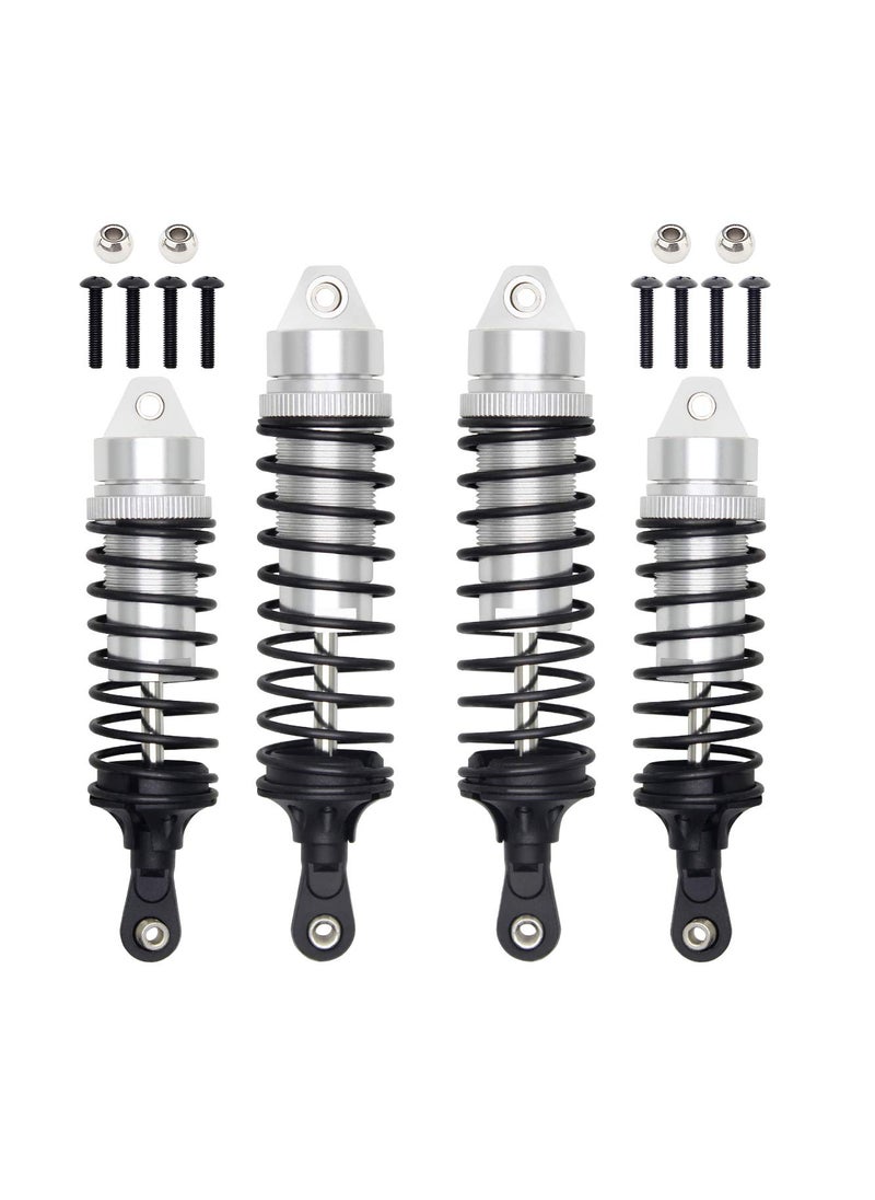 Hosim Hosim Front & Rear Shock Absorber Springs Damper Kits Aluminum Alloy for 1/10 Traxxas Slash 4x4 4WD RC Cars Upgrades Replacement Accessories Silver (4PCS)  - Image 1
