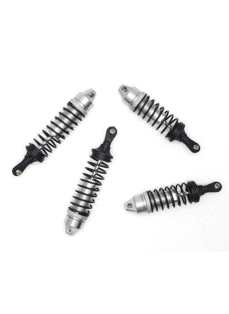 Hosim Hosim Front & Rear Shock Absorber Springs Damper Kits Aluminum Alloy for 1/10 Traxxas Slash 4x4 4WD RC Cars Upgrades Replacement Accessories Silver (4PCS)  - Image 4