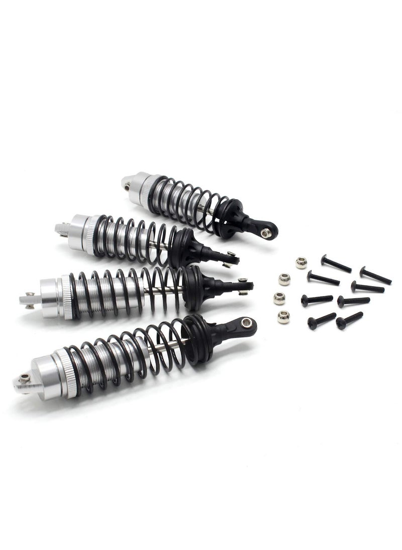 Hosim Hosim Front & Rear Shock Absorber Springs Damper Kits Aluminum Alloy for 1/10 Traxxas Slash 4x4 4WD RC Cars Upgrades Replacement Accessories Silver (4PCS)  - Image 3