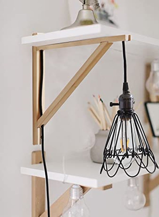 FRIADE Wall Mounted Wood Bracket for Hanging Sconce Pendant Lamp Kits, Planters, Lanterns, Wind Chimes, 12 Inch Floating Shelves Bracket, Set of 2 (Burlywood) - Image 4