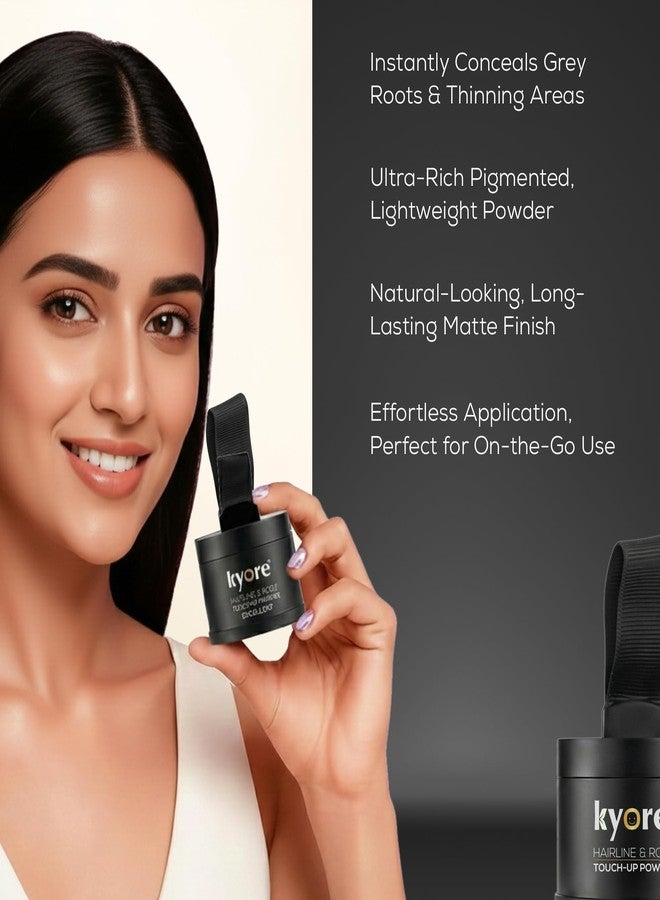 Kyore Instant Natural Hairline Colour Touch-Up Powder for Women & Men - Black | Hairline Shadow Powder Stick, Quick Hair Root Touch-Up Stick -Pack of 1 - Image 3