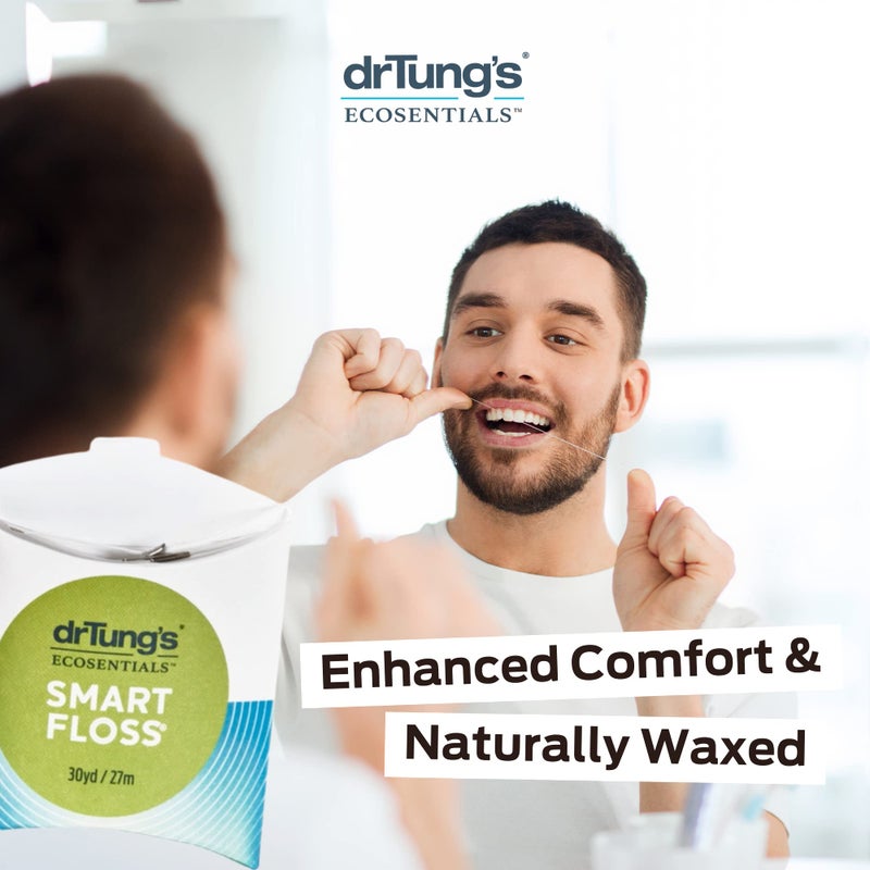 DrTung's Smart Floss - Natural Floss, PTFE & PFAS Free Floss, Gentle on Gums, Expands & Stretches, BPA Free - Natural Dental Floss Cardamom Flavor (Pack of 9) - Image 5