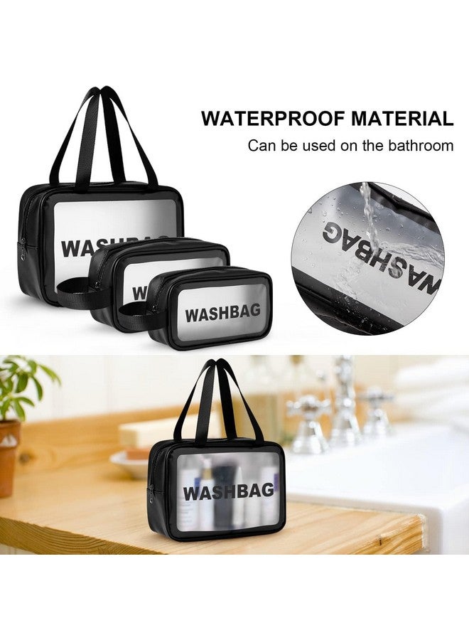 KRUPAVI Travel Makeup Pouch Set for Women Men, Translucent Waterproof Makeup Cosmetic Organizer Bag Travel Organizer for Accessories, Travel Toiletry Storage Kit,Set of 3 - Image 5