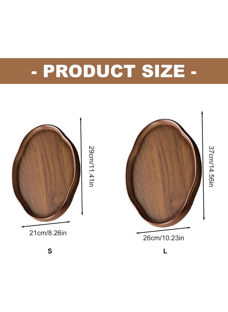 Arabest Organic Shape Wood Serving Platter Textured Front Multifunctional Use for Charcuteries Teas Sets Coffee Table Display Home Kitchens Essential Restaurant Presentation Tray - Image 5