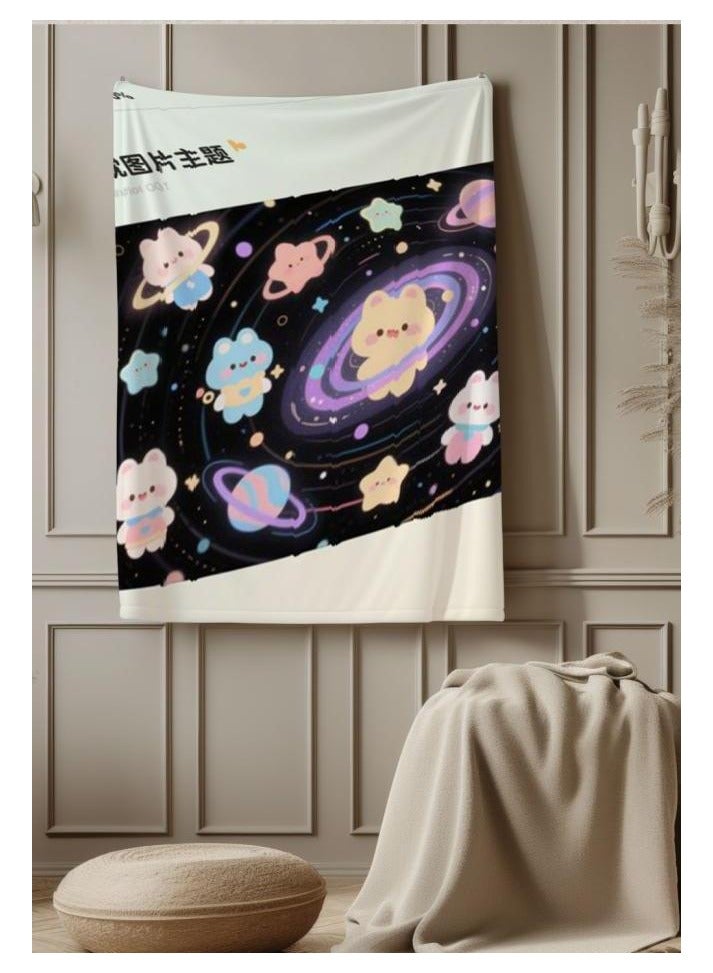 عام بطانية رقيقة من الفانيلا (دافئة ومريحة، ومناسبة للنوم، واستخدام الألعاب، وإزالة الغبار والرمل) 150 سم * 200 سم - 452 - Image 1