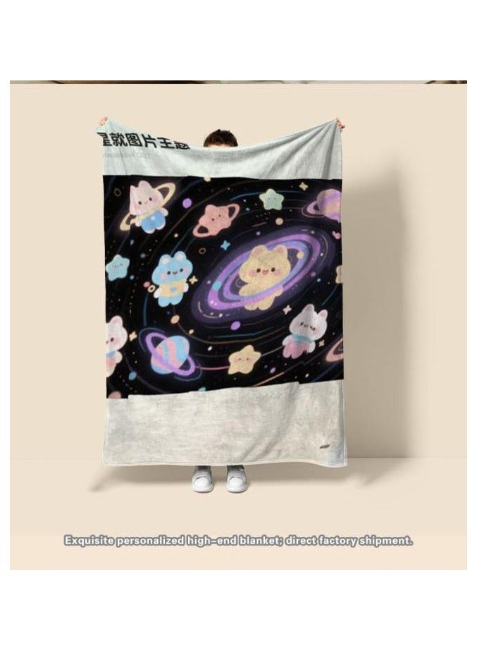 عام بطانية رقيقة من الفانيلا (دافئة ومريحة، ومناسبة للنوم، واستخدام الألعاب، وإزالة الغبار والرمل) 150 سم * 200 سم - 452 - Image 3