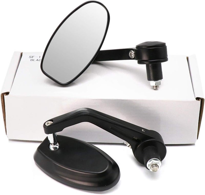 QASULER 18mm Black 7/8" Handlebar End Mirrors - Image 1