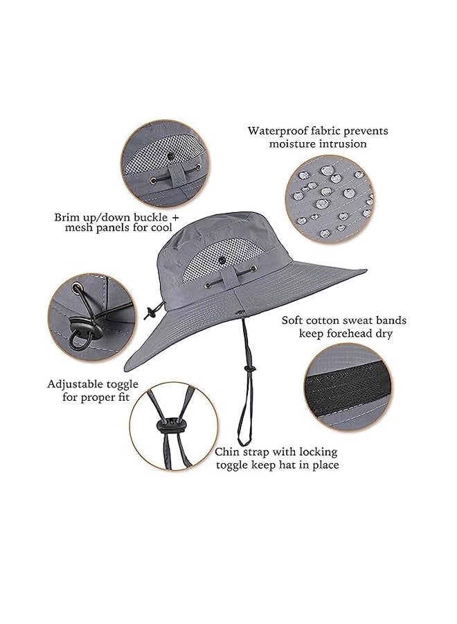 PADOM Solar Fan Hat Wide Brim Outdoor Sun Hat with 2 Solar Fan Fishing Hat - Removable & USB Charging Fan - Image 2