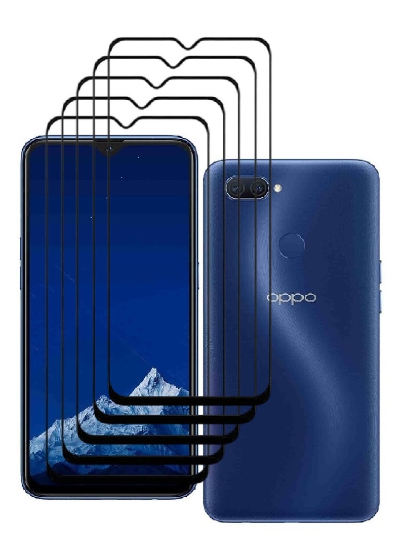 AINA 5 Pieces Tempered Glass Screen Protector 5D Designed For Oppo A11k Full Glue Edge to Edge Full Screen Coverage And Bubble Free - Image 1