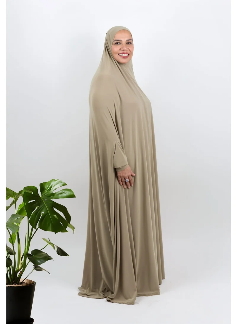 JAMEELA  Modest Sand Beige Lycra fabric breathable prayer dress for Women | Best Price UAE