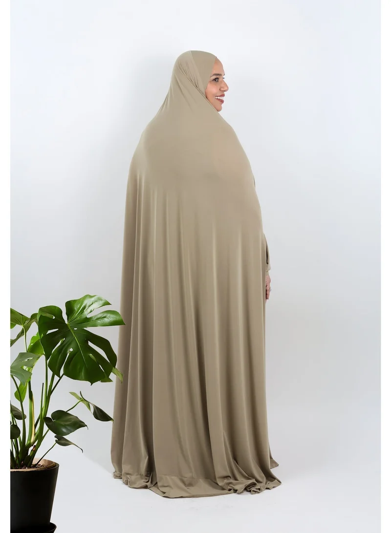 JAMEELA  Modest Sand Beige Lycra fabric breathable prayer dress for Women | Best Price UAE