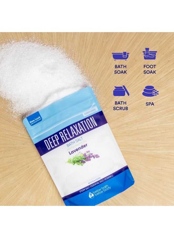 Better Bath Better Body Deep Relaxation Bath Salt 32 Ounces Epsom Salt With Natural Lavender Essential Oil Plus Vitamin C In Bpa Free Pouch With Easy Press-Lock Seal  - Image 4