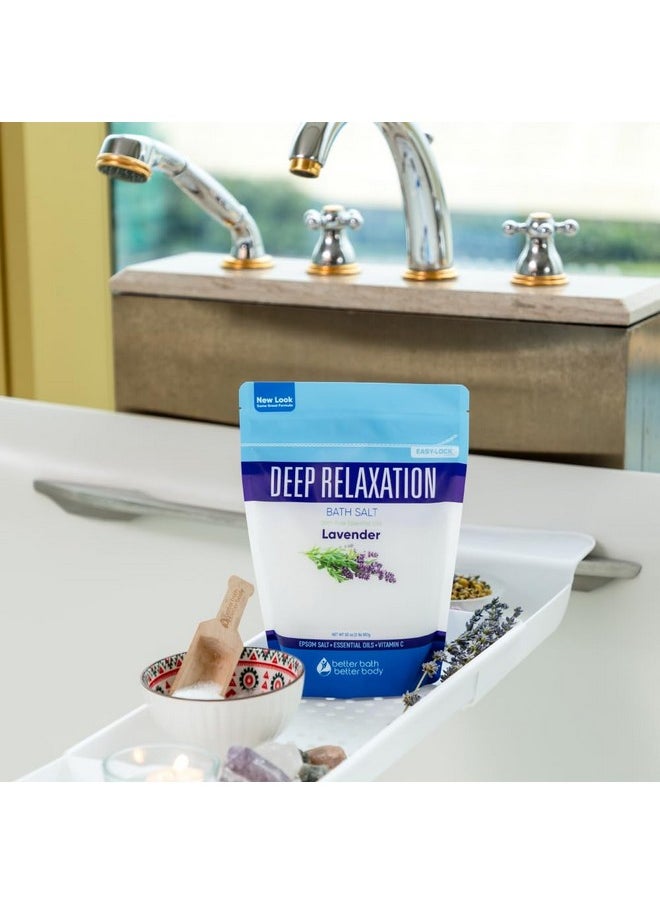 Better Bath Better Body Deep Relaxation Bath Salt 32 Ounces Epsom Salt With Natural Lavender Essential Oil Plus Vitamin C In Bpa Free Pouch With Easy Press-Lock Seal  - Image 3