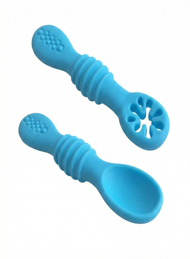Chic Buddy Baby Feeding Spoon and Dip Spoon Set - Soft Silicone Spoon for Baby 6 to 12 Months, Easy-to-Hold Kids Spoon, Natural Start Series - Chic Buddy - Image 1